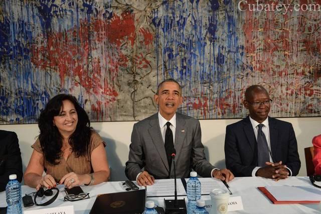 Barack Obama se reúne con grupo de opositores en Cuba Barack Obama se reúne con grupo de opositores en Cuba